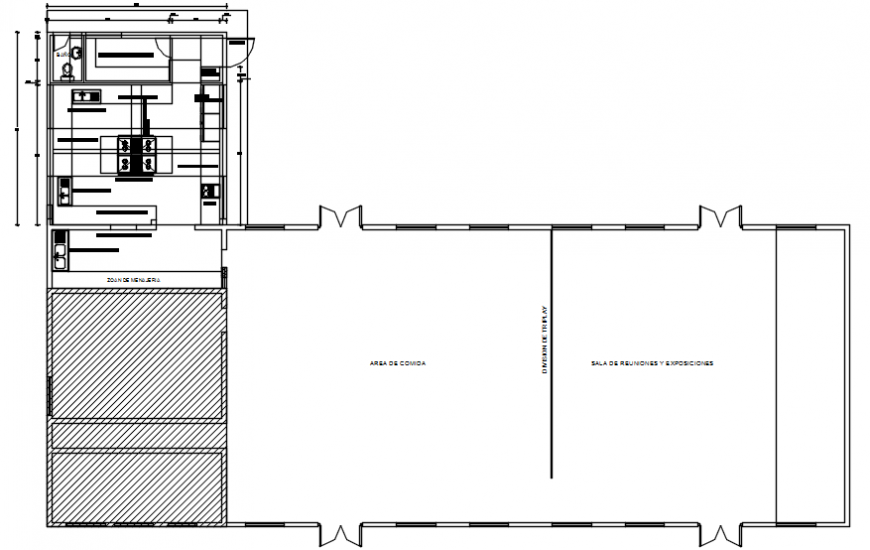 House kitchen area and layout plan cad drawing details dwg file
