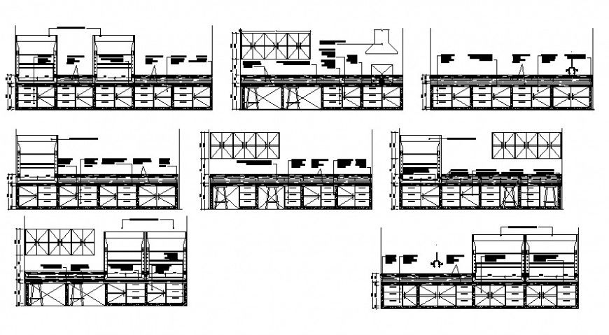 House kitchen cabinet and furniture cad drawing details dwg file