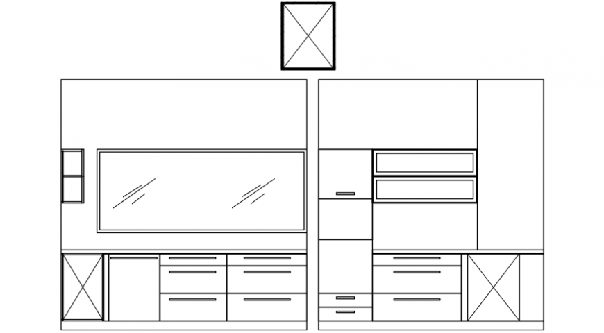 House kitchen furniture and cabinet elevation cad drawing details dwg file
