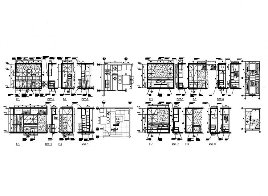 House kitchen section and plan closed cad drawing details dwg file