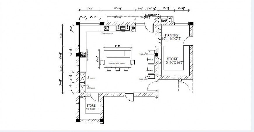 House kitchen top view layout plan auto-cad drawing details dwg file