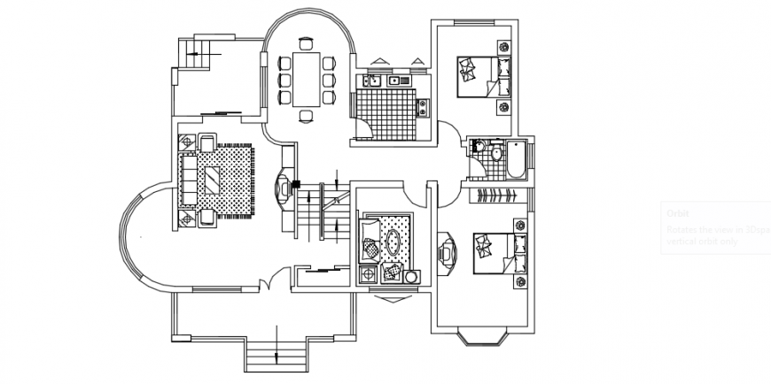 House layout floor plan top view dwg file