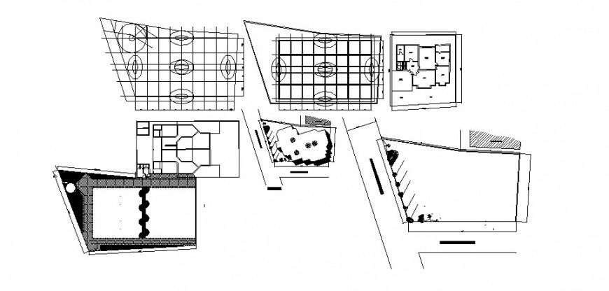 House layout plan, cover plan, landscaping and isometric drawing details dwg file