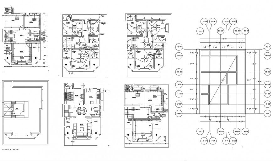 House layout plan, framing plan and electrical layout plan cad drawing details dwg file