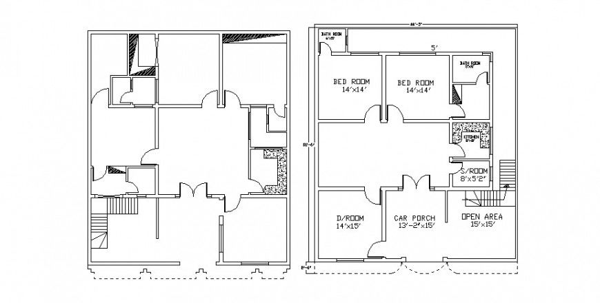 House layout plan and framing plan structure cad drawing details dwg file