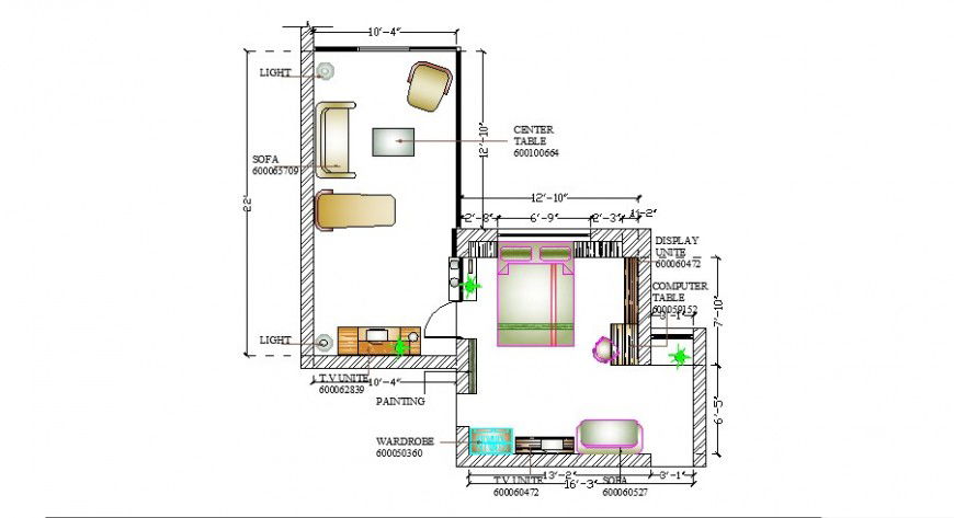 House layout plan and furniture layout plan cad drawing details dwg file