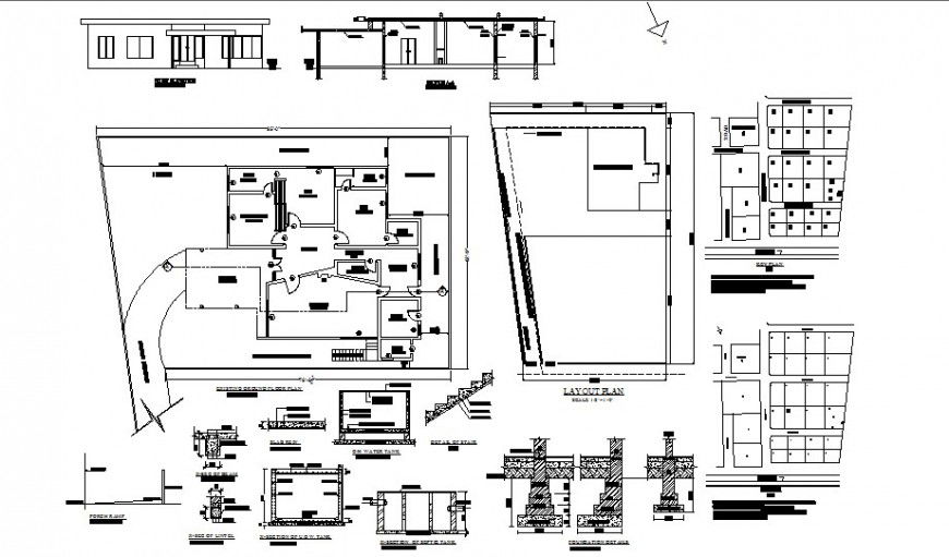 House layout plan and staircase construction cad drawing details dwg file