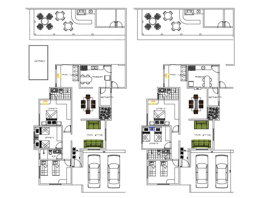 House layout plan with furniture layout cad drawing details dwg file