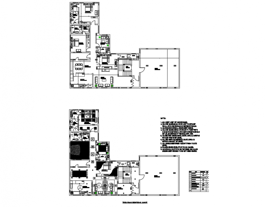 House layout plan with third floor electrical layout plan cad drawing details dwg file