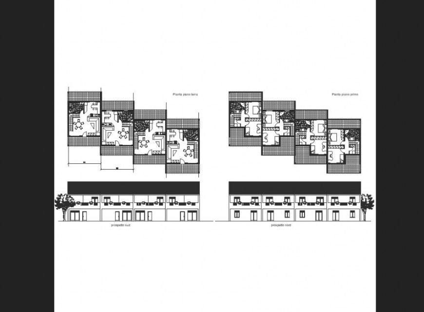 House layout with elevation plan detail dwg file.