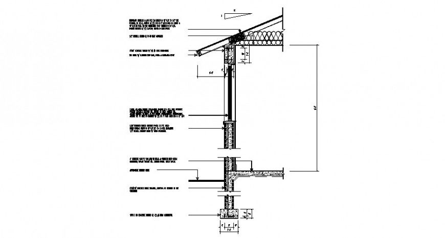House left side cut constructive section cad drawing details dwg file
