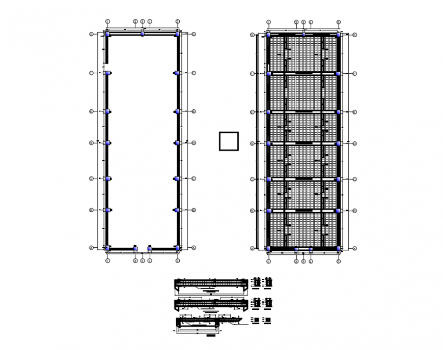 House lightened slab banked constructive details with column dwg file