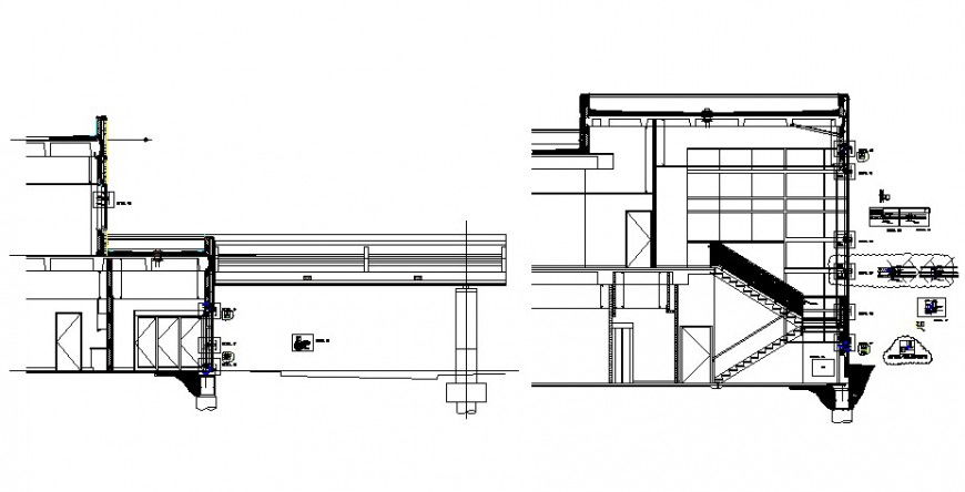 House main and side cut constructive section cad drawing details dwg file