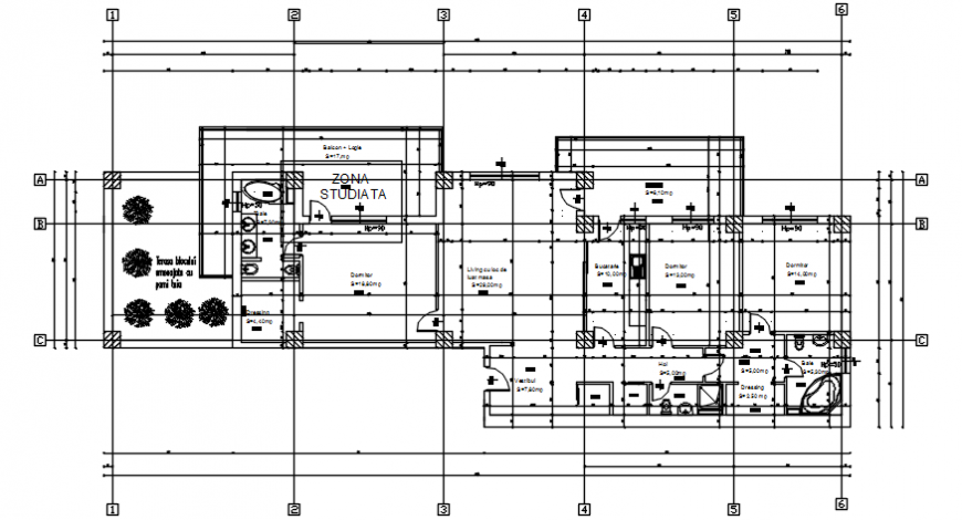 House of apartment building distribution plan cad drawing details dwg file
