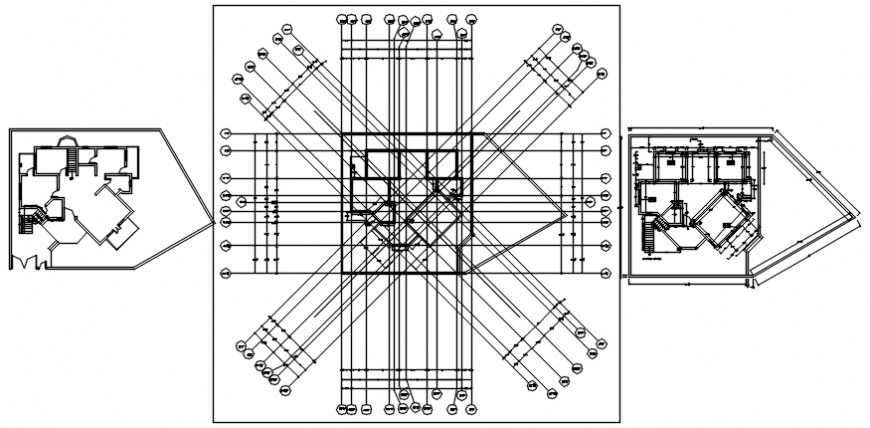 House of visnagar layout plan and framing plan drawing details dwg file