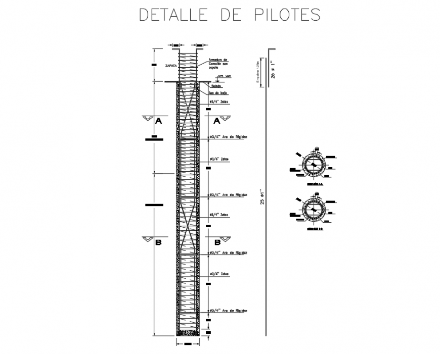 House pilot construction cad drawing details dwg file