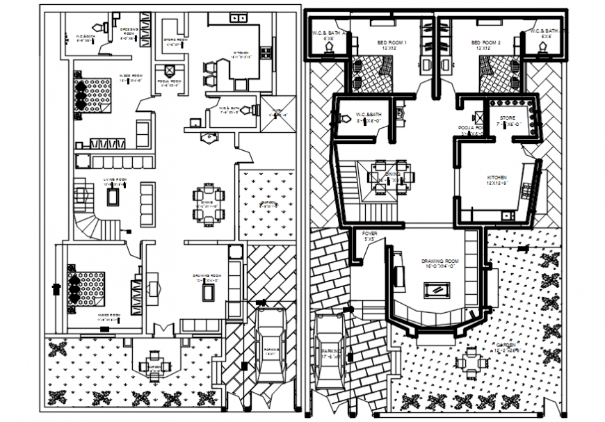 House plan 2d top view