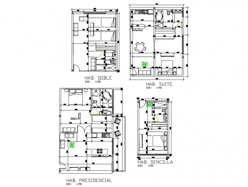 House plan 2d view CAD construction block layout file in autocad format