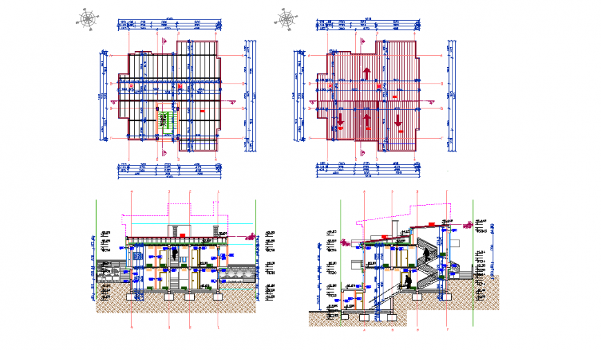 House Plan lay-out & Elevation Detail in Download file
