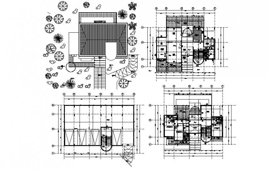 House plan and elevation drawing 2d view autocad file