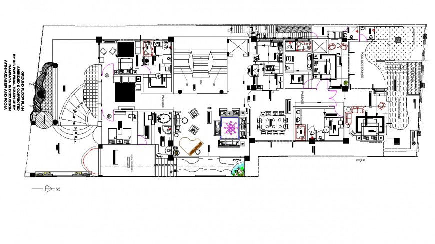 House plan cad drawing detail dwg file