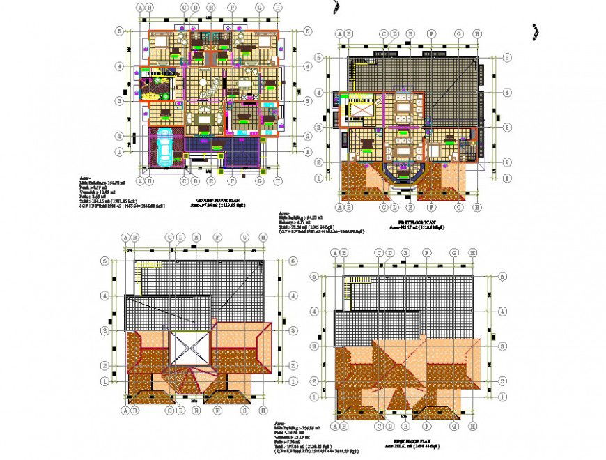 House plan detail 2d view CAD structure layout file in dwg format