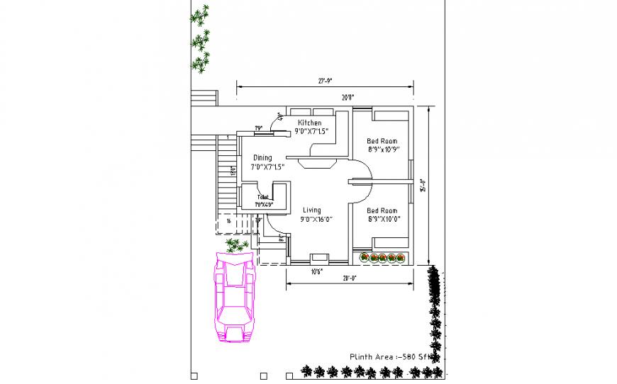 House PLan Lay-out & Plinth area detail