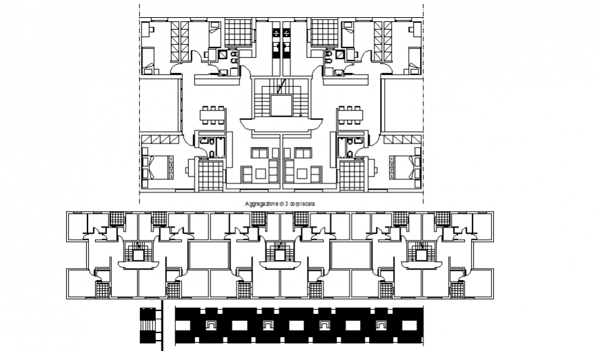 House plan part of architectural work dwg file