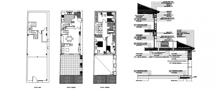 House plan with a detailing & dwg file.