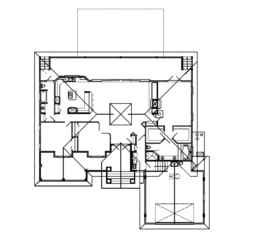 House plan with architecture detail dwg file