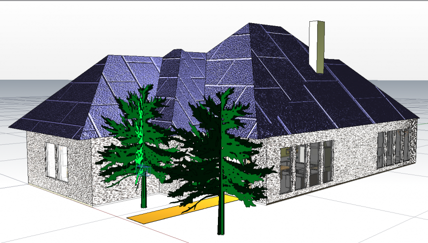 House plan with detail dwg file.