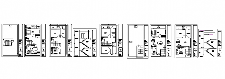 House plan with different design view with architecture view dwg file