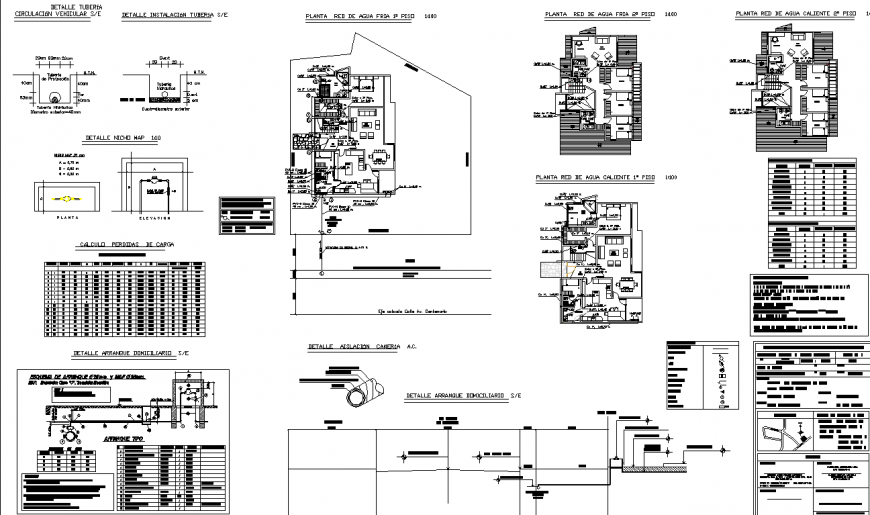 House plan with municipal drawing in dwg file.