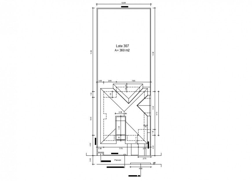 House roof plan drawings detail 2d view AutoCAD file