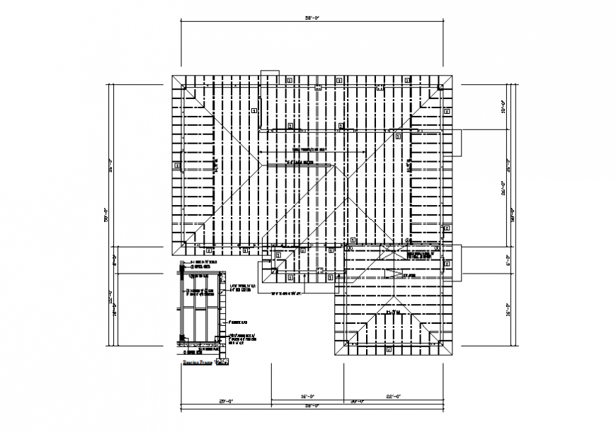 House roof structure framing plan cad drawing details dwg file