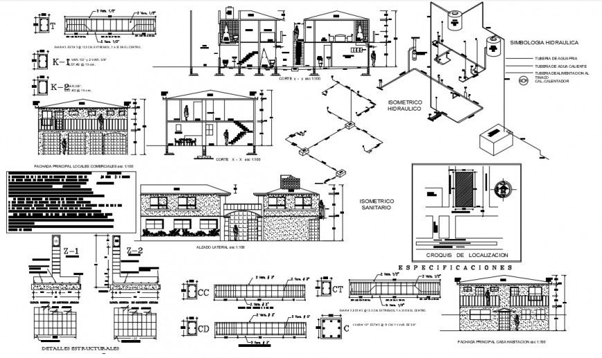 House Room 2 Floors dwg file
