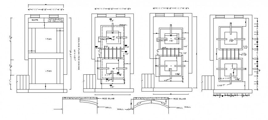 House room ceilings plan and design cad drawing details dwg file