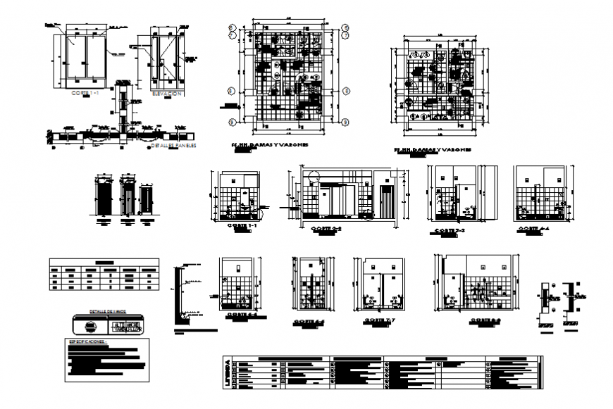 House sanitary section, plan, installation and structure cad drawing details dwg file