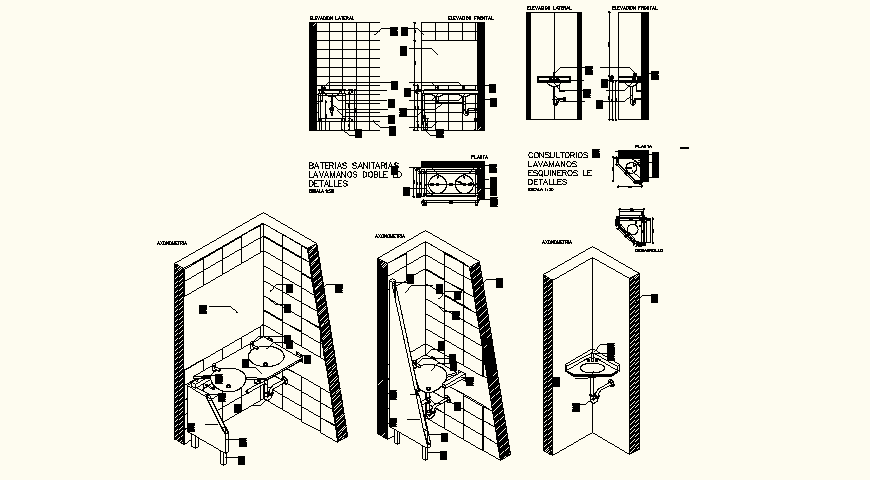 House sanitary system detail elevation layout file