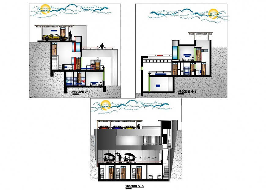 House section plan detail dwg file