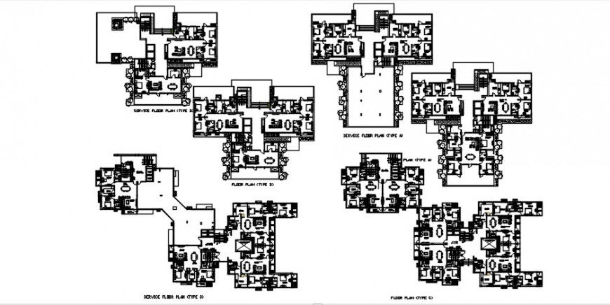 House side plantation and furniture detail of apartment dwg file