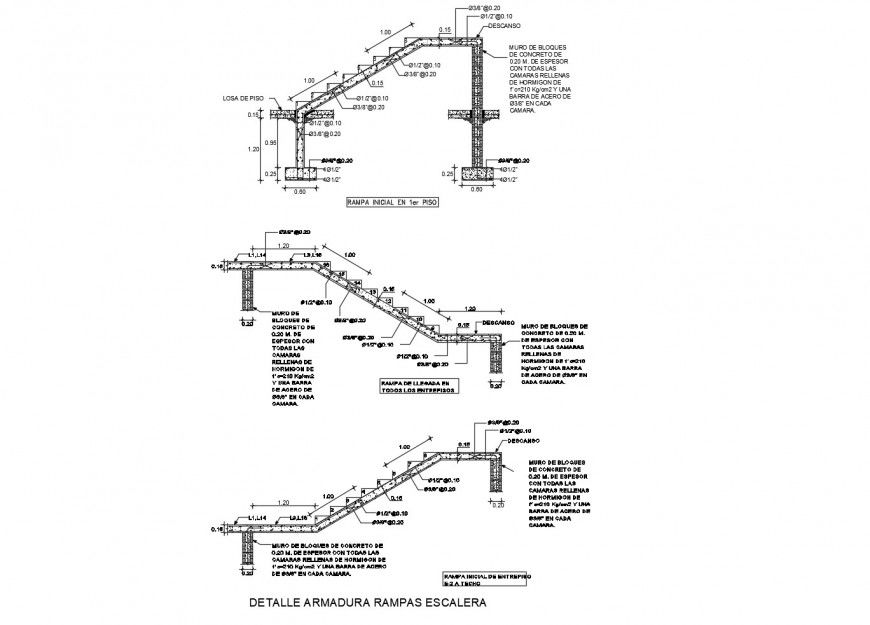 House staircases all sided constructive section cad drawing details dwg file