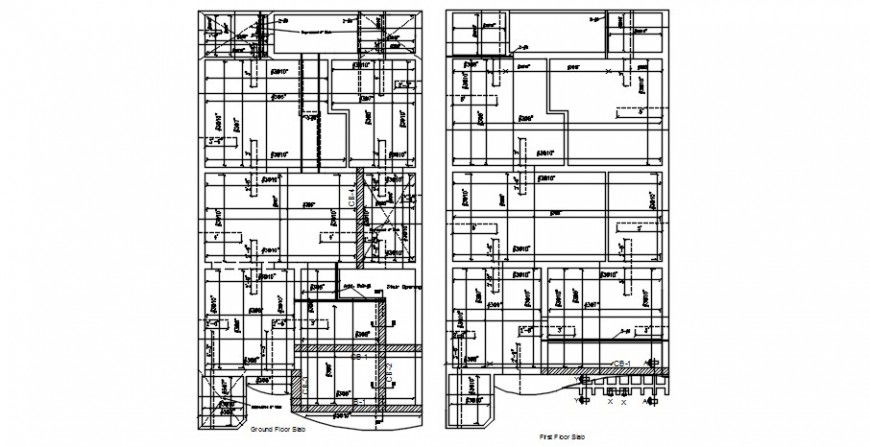 House structure top view layout plan dwg file