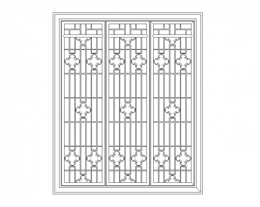 House structure window detail elevation 2d view layout autocad file