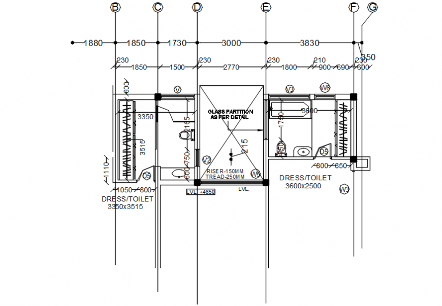House toilet layout plan and sanitary installation drawing details dwg file