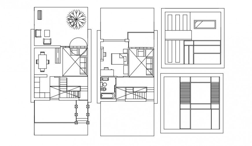 House two floors distribution and structure drawing details dwg file