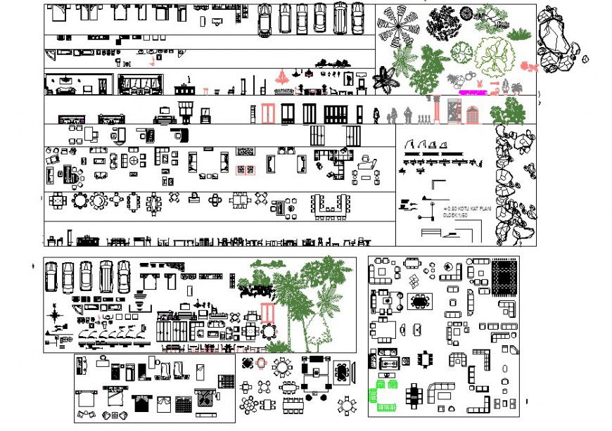 House used furniture planning detail dwg file