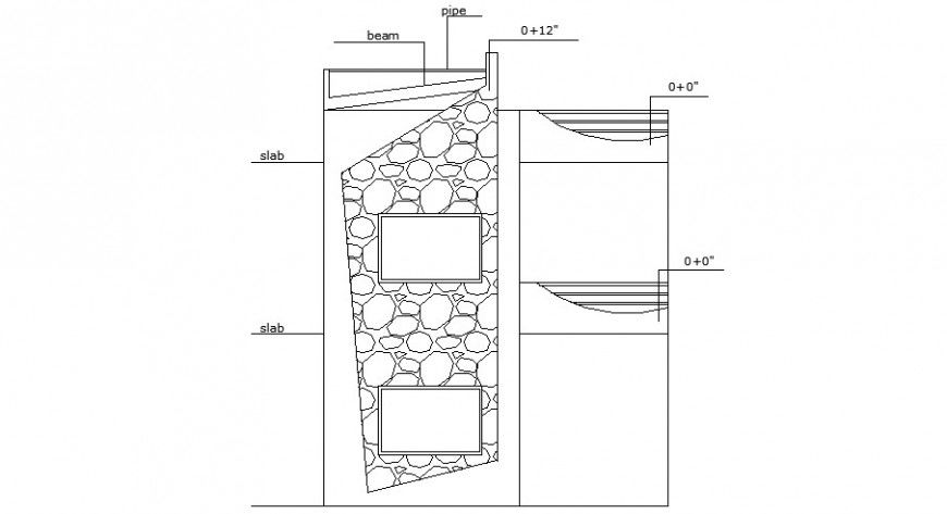 House wall elevations and slab cad drawing details dwg file