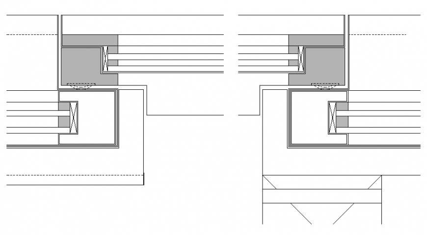 House walls constructive and joints structure details dwg file
