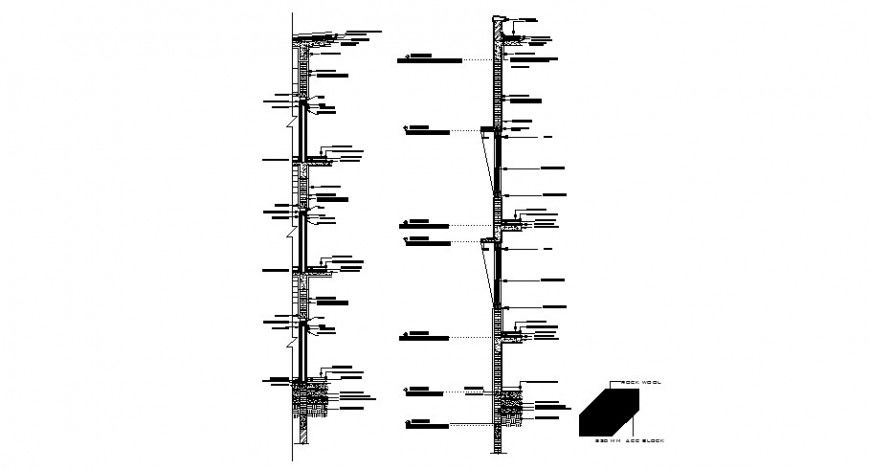 House walls constructive sectional cad drawing details dwg file